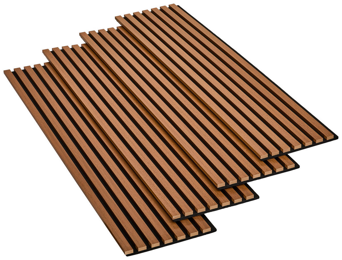 AKUSTICKÝ PANEL 30/132,5/2,1 cm   - černá/barvy vlašských ořechů, Basics, kompozitní dřevo/plast (30/132,5/2,1cm) - Boxxx