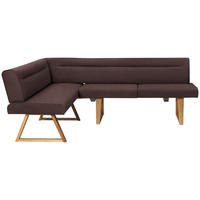 ECKBANK in Holz, Textil Eichefarben, Dunkelbraun  - Eichefarben/Dunkelbraun, Konventionell, Holz/Textil (170/230cm) - Moderano