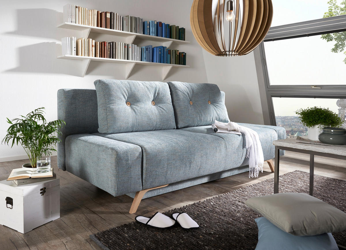 SOFA LEŽAJ siva  - siva, Dizajnerski, tekstil/drvo (202/90/90cm) - Novel