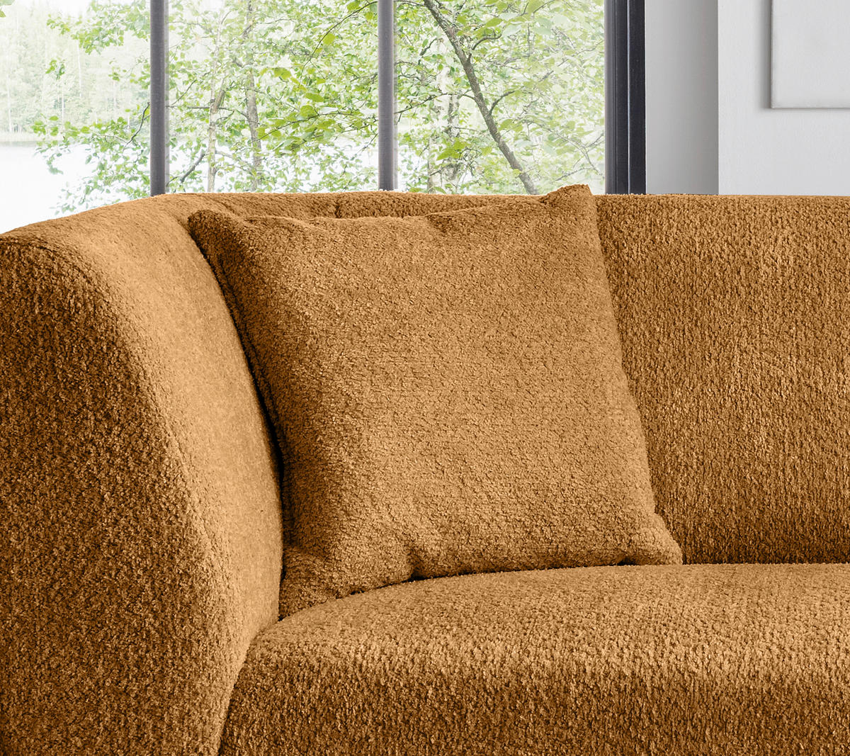 3-SITZER-SOFA in Bouclé Goldfarben  - Goldfarben/Schwarz, Modern, Holz/Textil (208/83/88cm) - MID.YOU