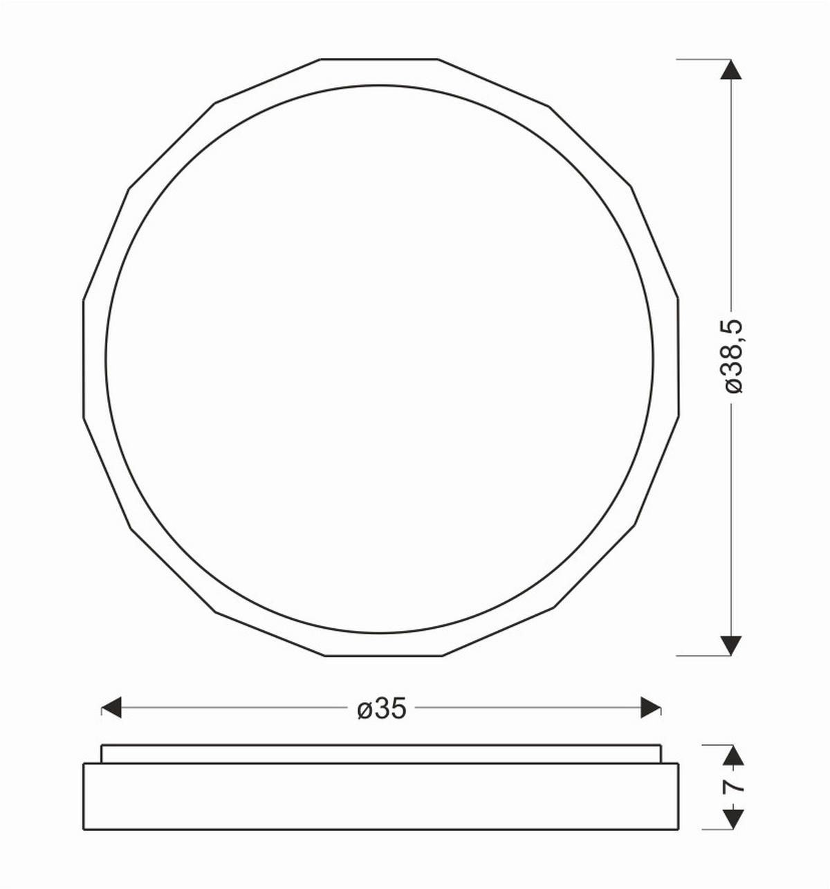 LED-TAKLAMPA Cadix 38.5/38.5/7 cm  - vit, Natur, metall/trä (38.5/38.5/7cm)