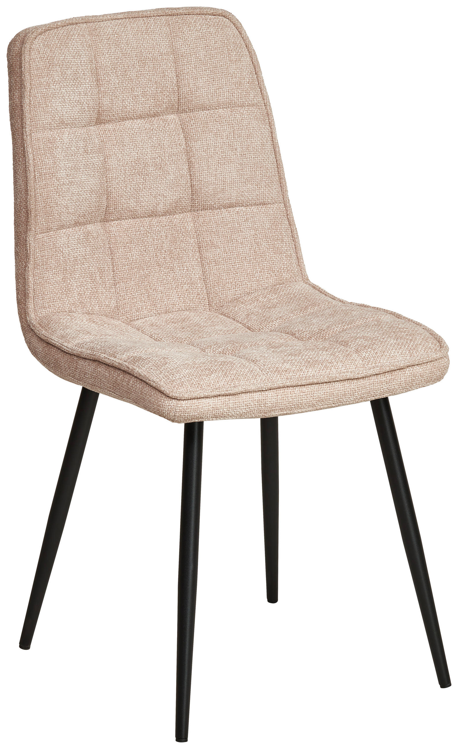 STUHL Leinenoptik Beige Pappel Sperrholz  - Beige/Schwarz, KONVENTIONELL, Holz/Textil (45/89/58cm) - MID.YOU