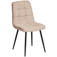 STUHL Leinenoptik Beige Pappel Sperrholz  - Beige/Schwarz, KONVENTIONELL, Holz/Textil (45/89/58cm) - MID.YOU