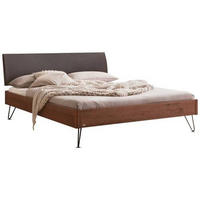 BETT 140/200 cm  in Anthrazit, Nussbaumfarben, Dunkelgrau   - Dunkelgrau/Anthrazit, Modern, Holz/Textil (140/200cm) - Hasena