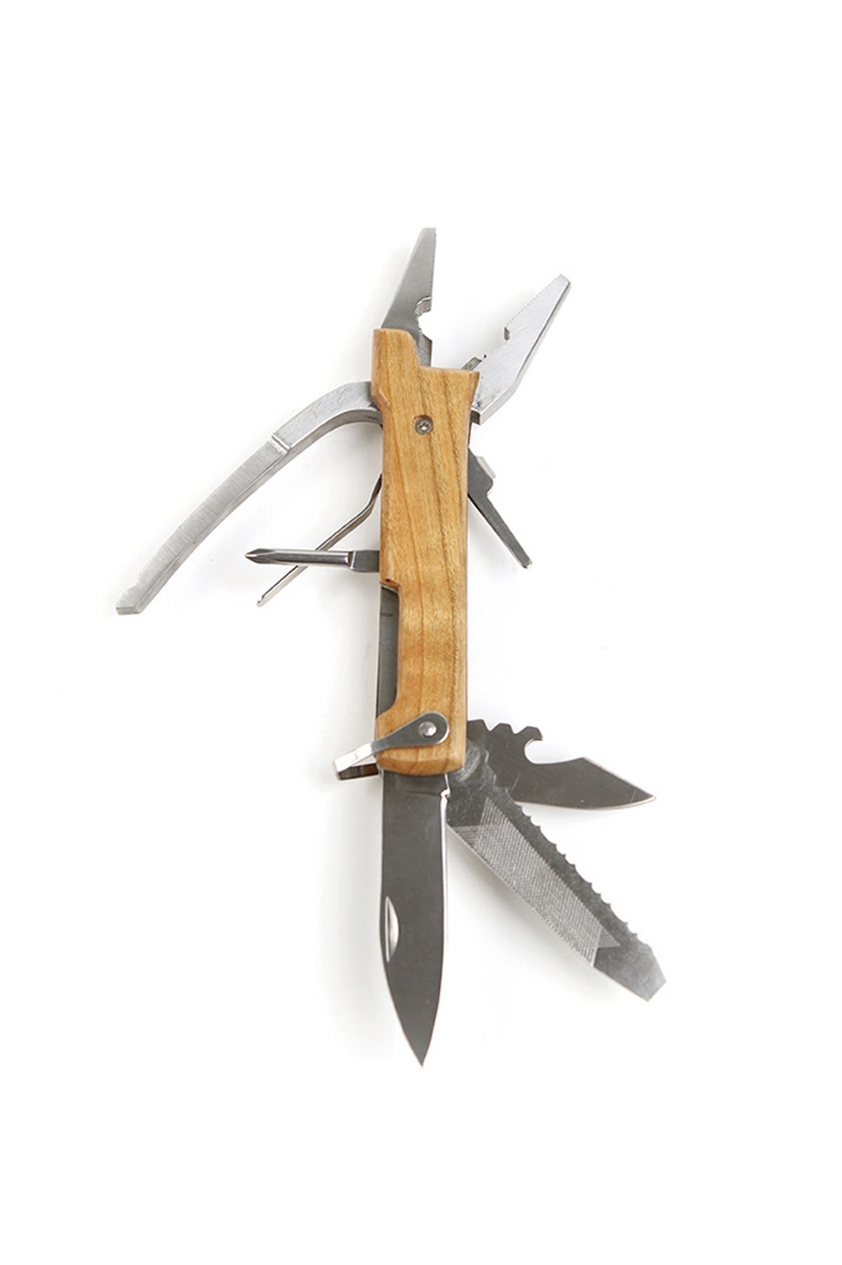 MULTIFUNKČNÍ NÁŘADÍ - vícebarevná, Basics, kov/dřevo (7/3/22cm) - Kikkerland