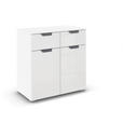 KOMMODE  in 80/81/42 cm  - Dunkelgrau/Weiß, Design, Glas/Holzwerkstoff (80/81/42cm) - Carryhome