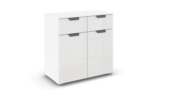 KOMMODE in 80/81/42 cm - Dunkelgrau/Weiß, Design, Glas/Holzwerkstoff (80/81/42cm) - Carryhome