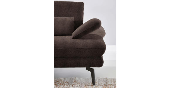 ECKSOFA in Chenille Dunkelbraun 180/310 cm - Dunkelbraun/Schwarz, Design, Textil/Metall (180/310cm) - Dieter Knoll