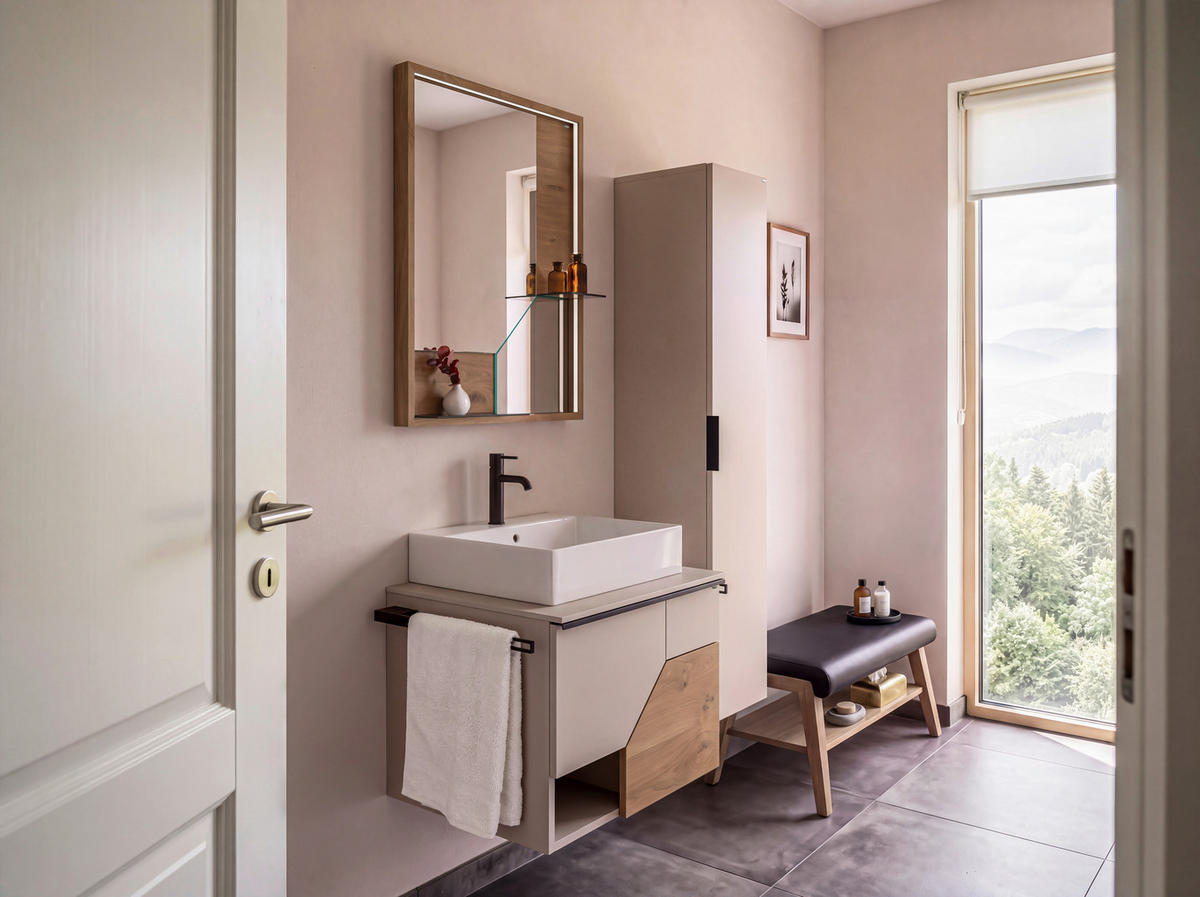 WASCHTISCHKOMBI 64 cm  - Taupe/Wildeiche, LIFESTYLE, Holz/Keramik (64cm) - Voglauer