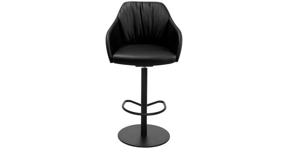 BARHOCKER in Metall, Leder Schwarz - Schwarz, Design, Leder/Metall (59/109,5-120/61cm) - Johann Jakob