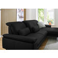 ECKSOFA in Echtleder Schwarz  - Schwarz, Design, Leder/Metall (332/193cm) - Dieter Knoll