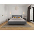 POLSTERBETT gepolstertes Kopfteil, Lattenrost, Bettkasten Hellgrau 180/200 cm  - Hellgrau/Schwarz, Design, Holz/Textil (180/200cm) - Carryhome