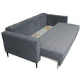 SCHLAFSOFA Cord Dunkelgrau  - Dunkelgrau/Schwarz, KONVENTIONELL, Textil/Metall (222/93/98cm) - Carryhome