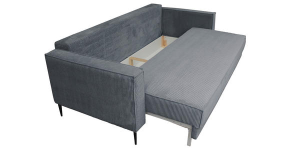 SCHLAFSOFA Cord Dunkelgrau - Dunkelgrau/Schwarz, KONVENTIONELL, Textil/Metall (222/93/98cm) - Carryhome