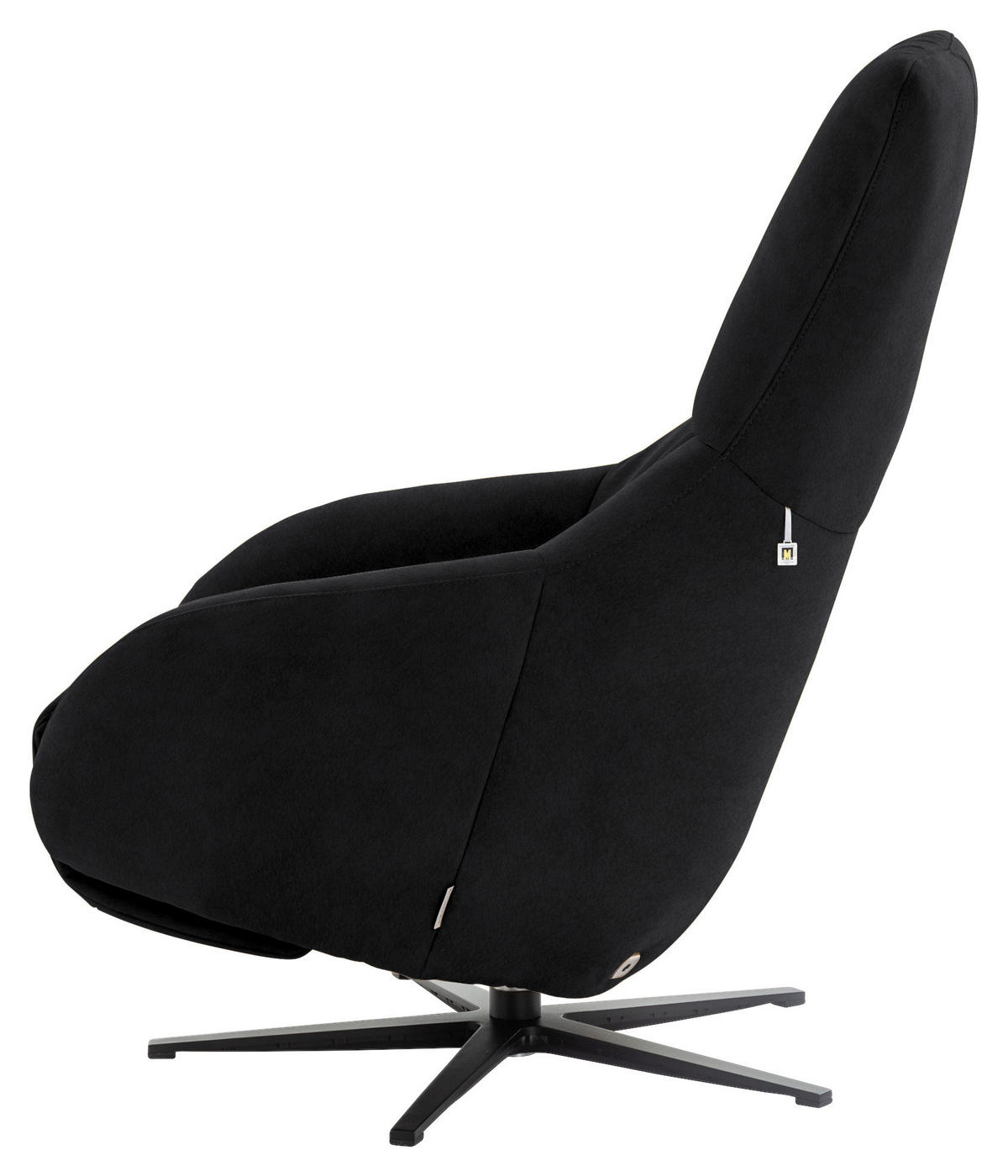 RELAXSESSEL in Textil Schwarz  - Schwarz, Design, Textil/Metall (77/108/95cm) - Chilliano