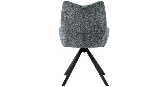 STUHL in Eisen Chenille Metall, Textil - Schwarz/Grau, Design, Textil/Metall (55/89/61cm) - Ambia Home