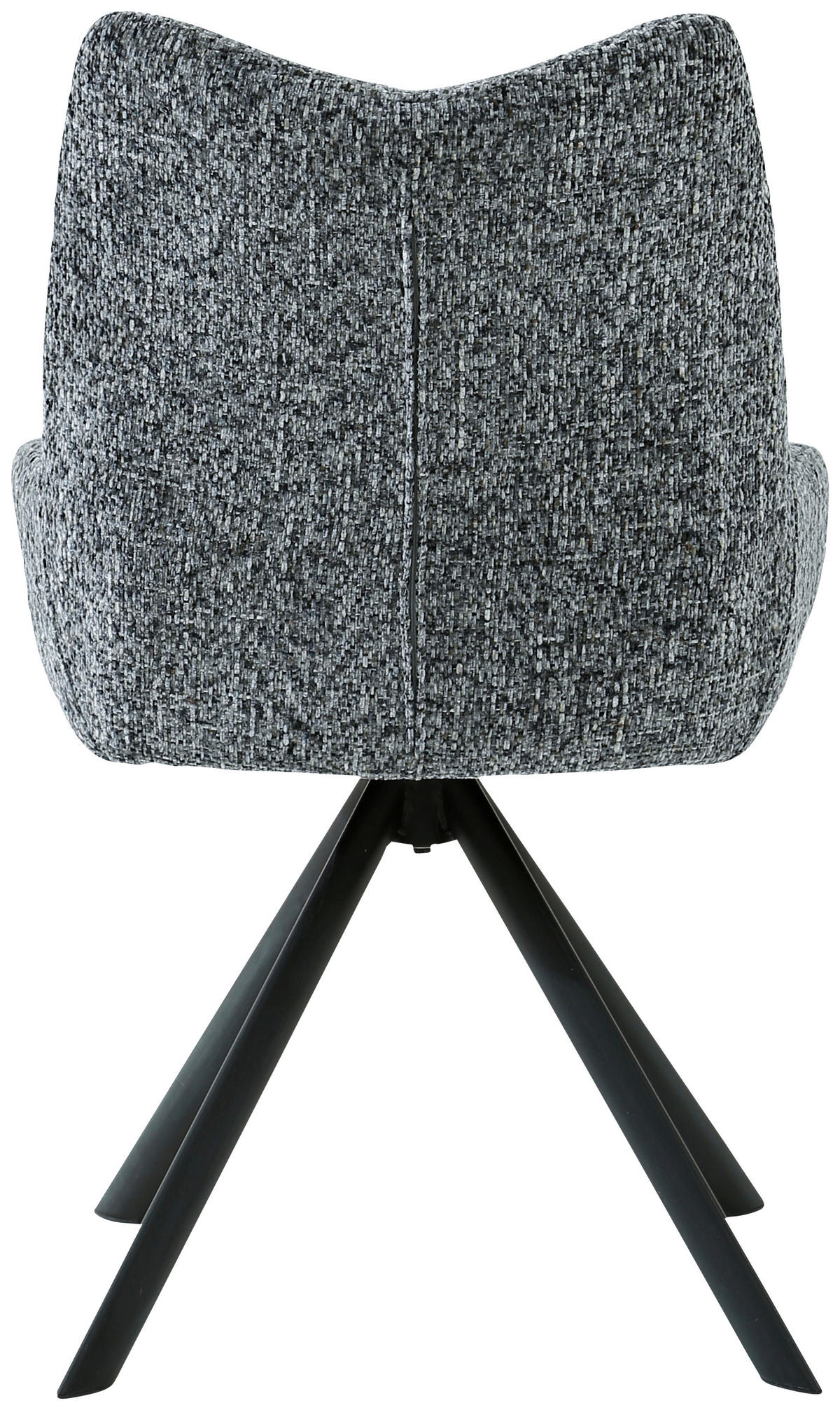 STUHL  in Eisen Chenille Metall, Textil  - Schwarz/Grau, Design, Textil/Metall (55/89/61cm) - Ambia Home