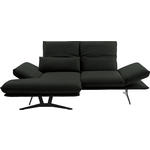 ECKSOFA in Echtleder Dunkelgrün  - Dunkelgrün/Gelb, Design, Leder/Metall (130/210cm) - Dieter Knoll