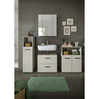 BADEZIMMER 4-teilig  in 150 cm  - Kaschmir/Schwarz, Trend, Glas/Holzwerkstoff (150cm) - MID.YOU