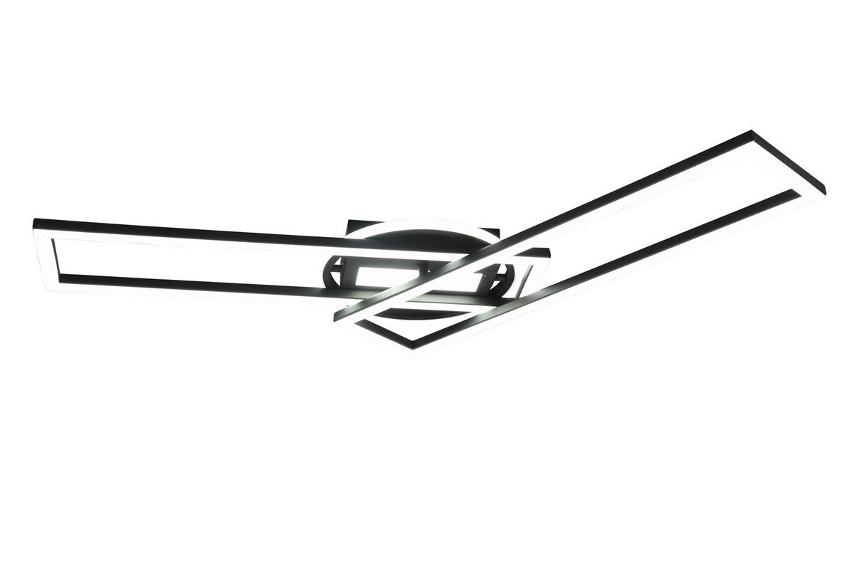 LED-DECKENLEUCHTE Twister 90,5/24,5/8,5 cm   - Schwarz, Basics, Metall (90,5/24,5/8,5cm)