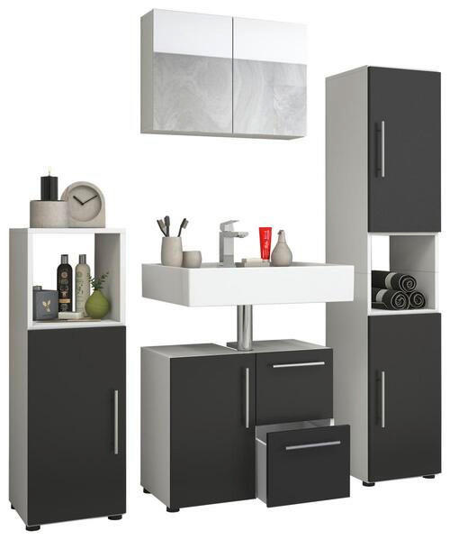 BADEZIMMER in 120 cm - Weiss/Schwarz, Konventionell, Holzwerkstoff (120cm) - MID.YOU