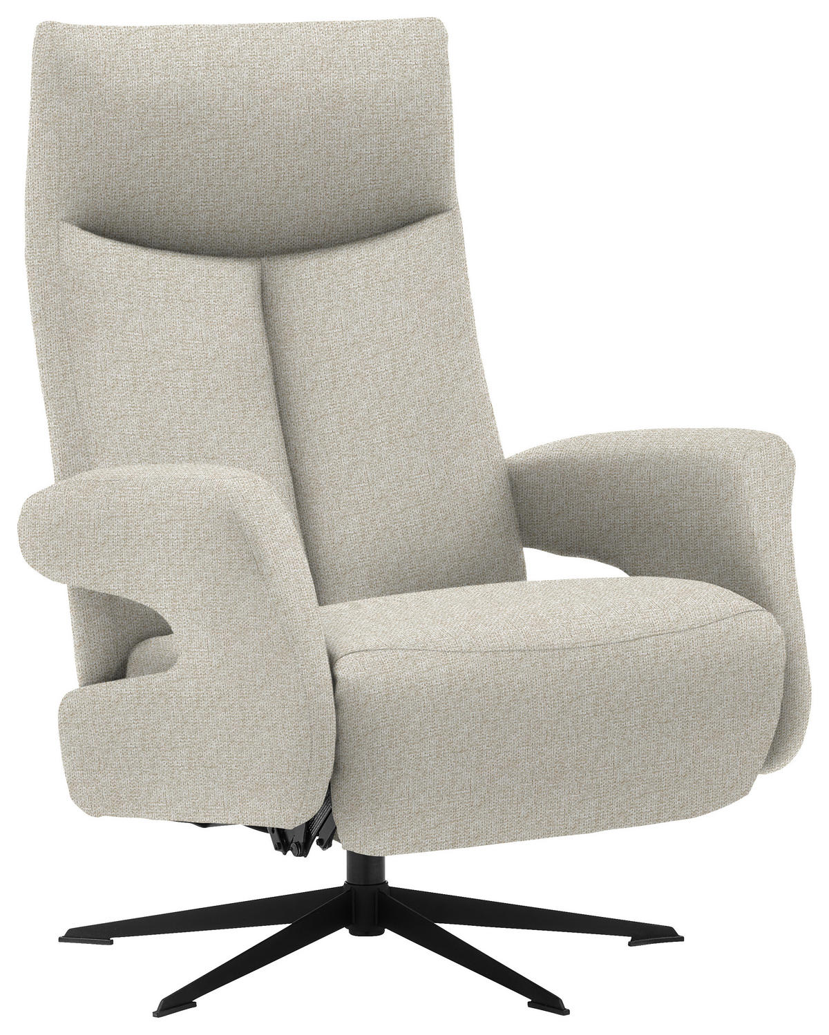 RELAXSESSEL in Textil Beige  - Beige/Schwarz, Design, Textil/Metall (74/105/82cm) - Welnova