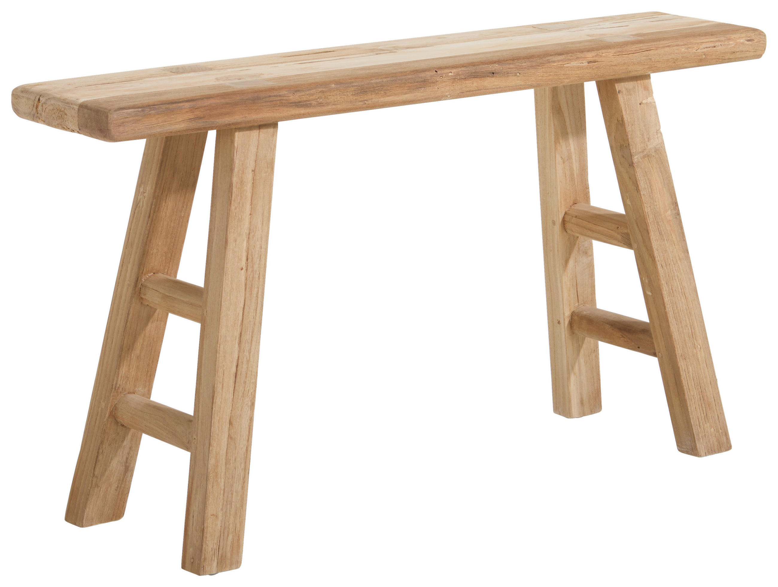 HOCKERBANK 90/50/25 cm Naturfarben Recyclingholz vollmassiv  - Naturfarben, Design, Holz (90/50/25cm) - Livetastic