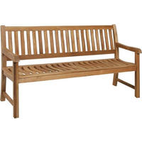 GARTENBANK 160/90/68 cm Teakholz  Edelstahl  - Edelstahlfarben/Teakfarben, LIFESTYLE, Holz/Metall (160/90/68cm) - Zebra 