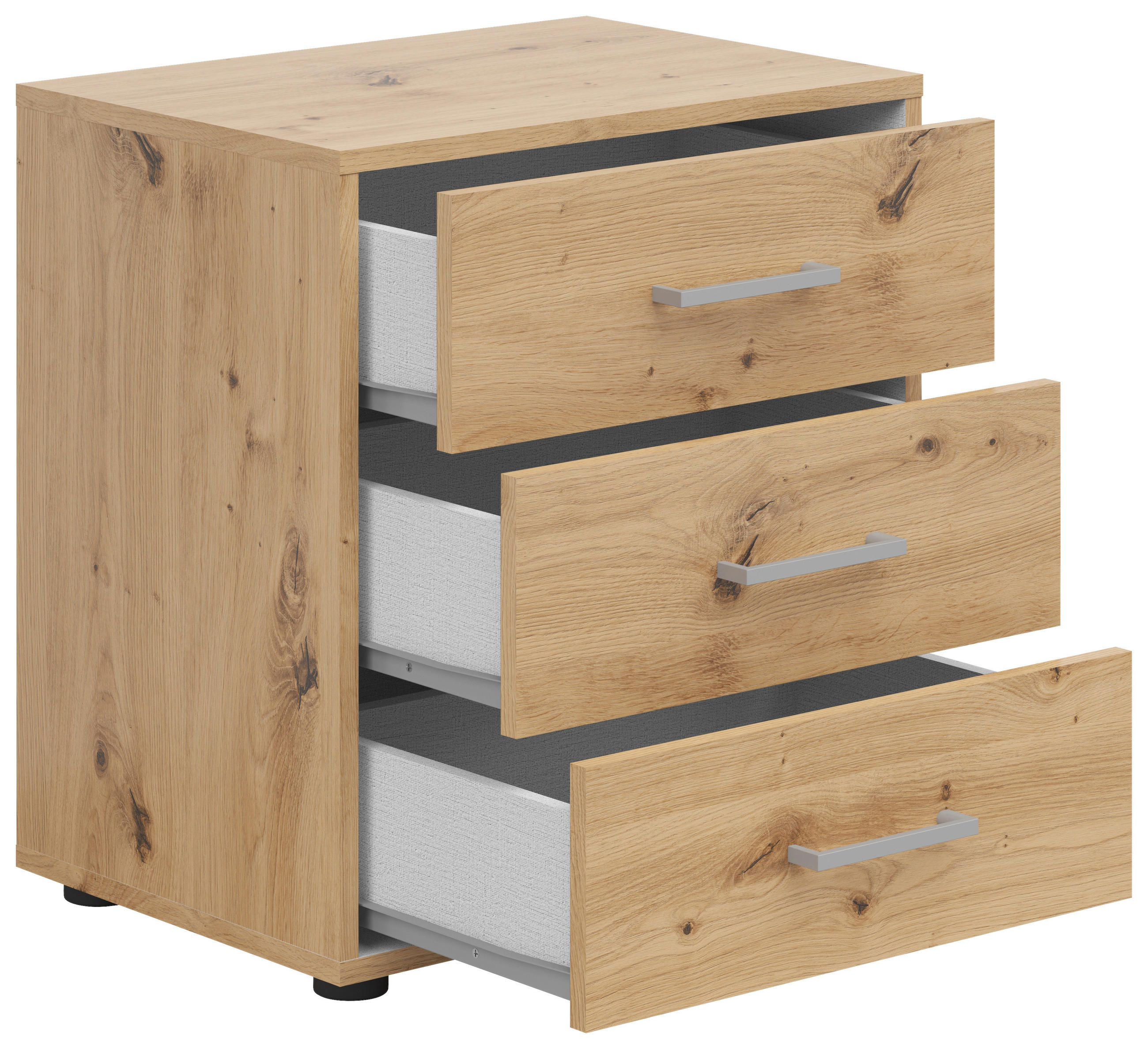 NACHTSCHRANK  - Silberfarben/Grauweiß, Basics, Holzwerkstoff/Kunststoff (50/54/35cm)