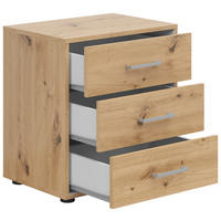 NACHTSCHRANK  - Silberfarben/Grauweiß, Basics, Holzwerkstoff/Kunststoff (50/54/35cm)