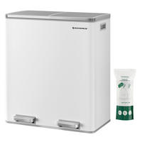 KOŠ NA ODPADKY  60 l - bílá/černá, Basics, kov/plast (58,5/65/32cm)