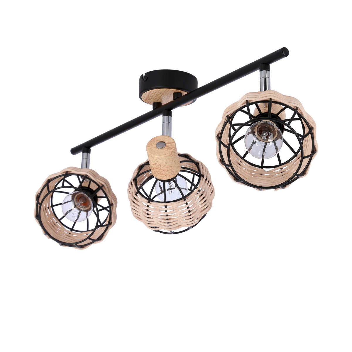 SPOTLIGHT Tajga 64/12/18 cm   - svart, Natur, metall/trä (64/12/18cm)