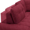 ECKSOFA in Flachgewebe, Leinenoptik Rot  - Rot/Schwarz, Design, Textil/Metall (208/247cm) - Xora