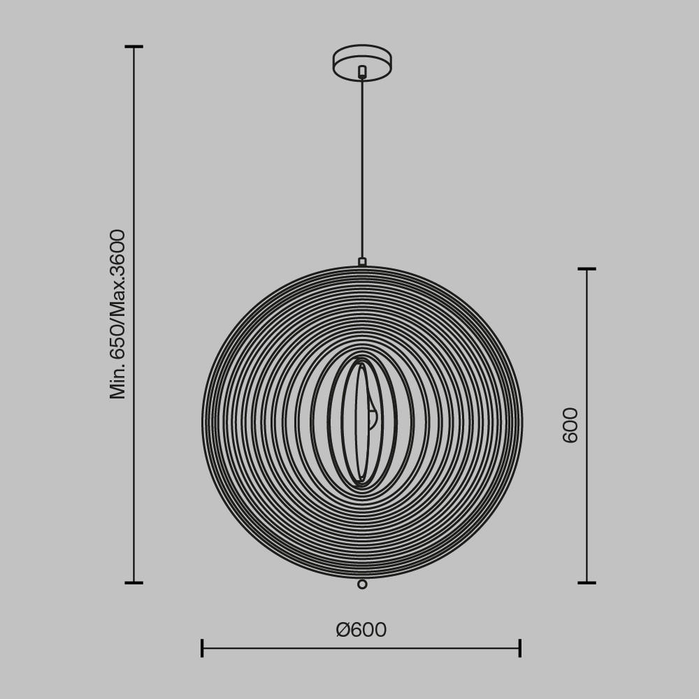 PENDELLAMPA 60/72,5 cm  - svart, Modern, metall (60/72,5cm) - MAYTONI