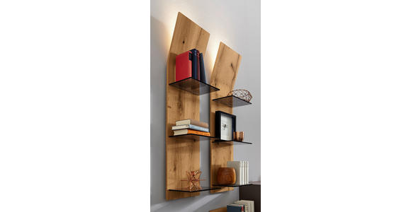 WANDBOARD in 33/123/24 cm Eichefarben - Eichefarben, Design, Glas/Holz (33/123/24cm) - Moderano