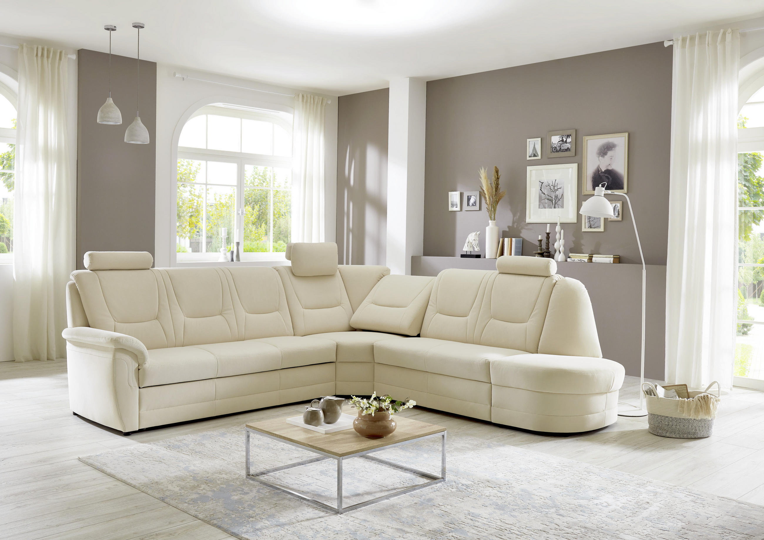 SEDACÍ SOUPRAVA, textil, přírodní barvy - přírodní barvy, Konvenční, textil (285/277cm) - Beldomo Comfort