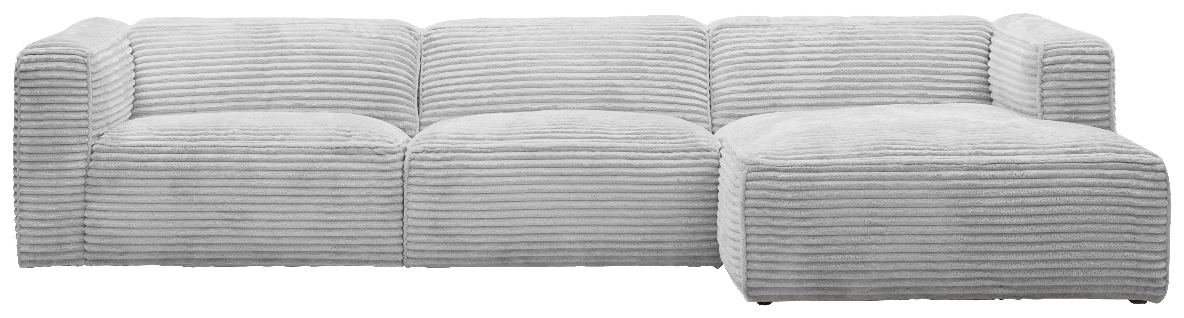 ECKSOFA Grau Cord  - Schwarz/Grau, Design, Kunststoff/Textil (332/163cm) - Stylife