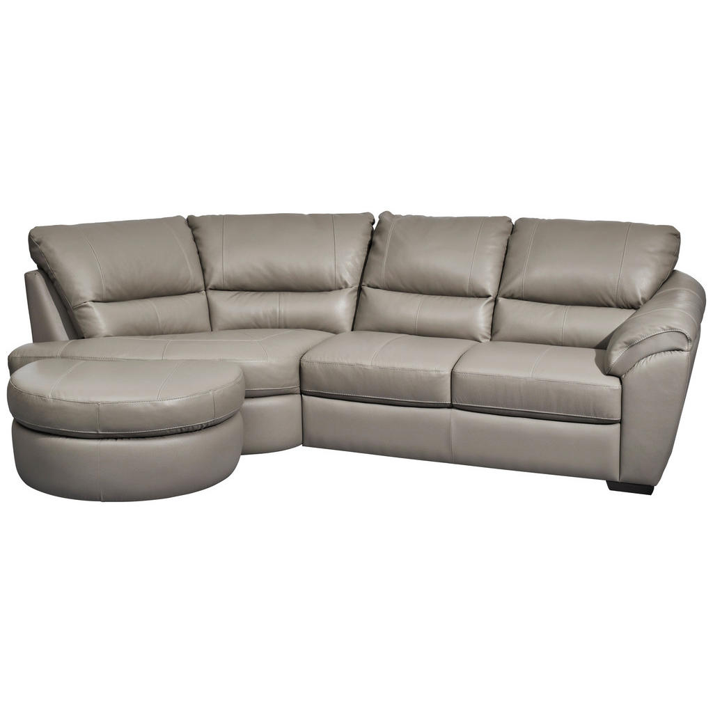 Thumbnail - Livetastic Ecksofa, Grau, Leder, Kombination Echtleder/Lederlook, 4-Sitzer, L-Form, 273x194 cm, Made in EU, Wohnzimmer, ...