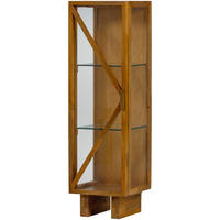 VITRINE Kella in vollmassiv Mangoholz Naturfarben  - Naturfarben, Design, Glas/Holz (40/137/39cm) - Livetastic