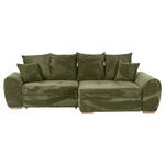 ECKSOFA  in Cord Olivgrün  - Eichefarben/Olivgrün, KONVENTIONELL, Holz/Textil (276/177cm) - Carryhome