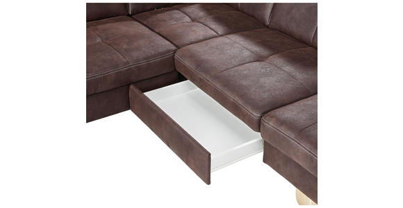 WOHNLANDSCHAFT in Textil Braun - Eichefarben/Beige, Natur, Textil (185/343/243cm) - Voleo