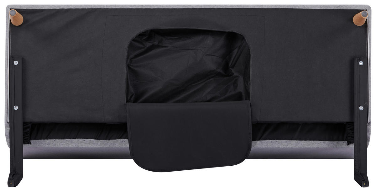 SCHLAFSOFA in Webstoff Hellgrau  - Hellgrau/Schwarz, Design, Holz/Kunststoff (180/77/87cm) - MID.YOU