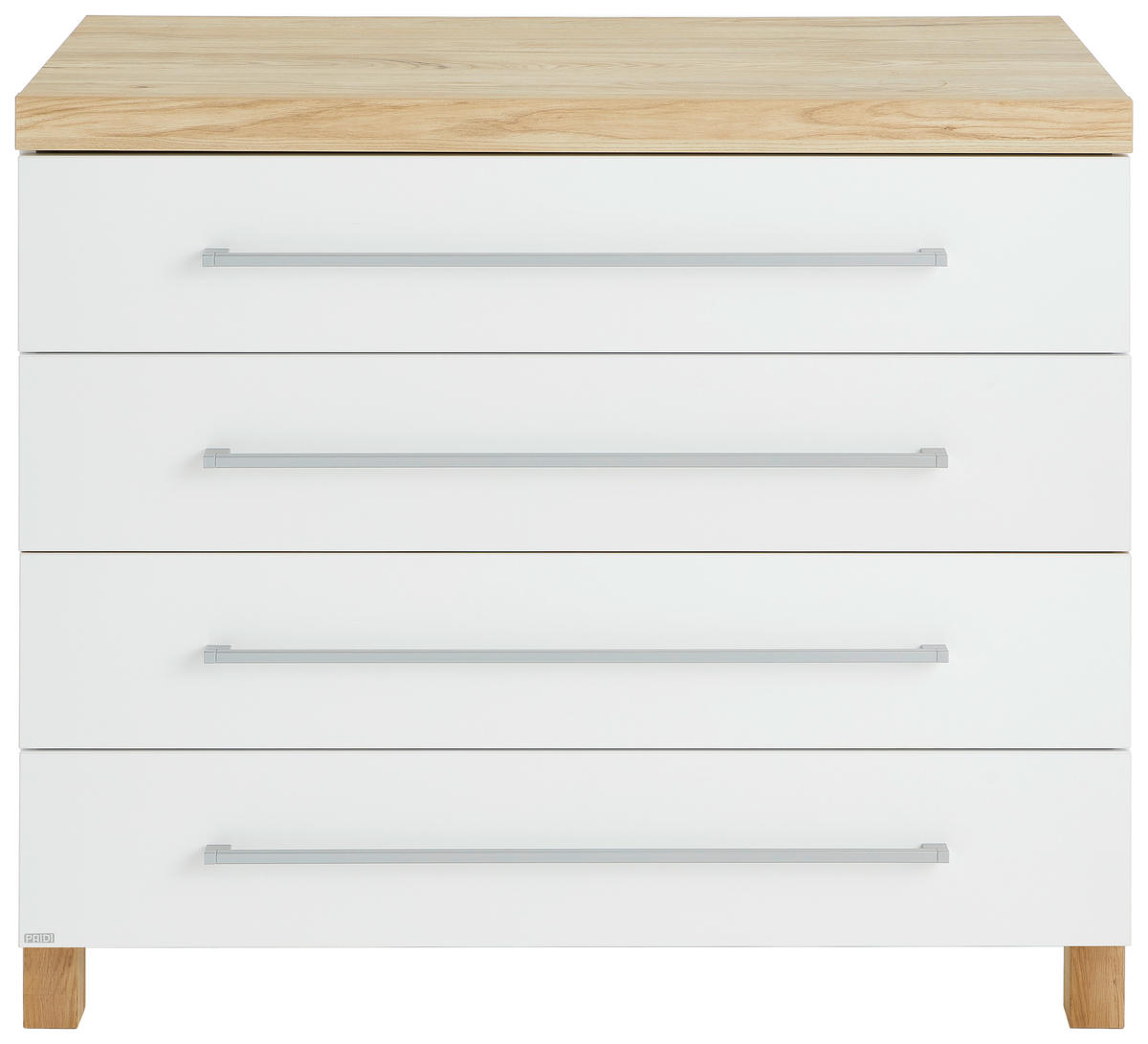 KOMODA ZA PREVIJANJE  Lennox Fresh  - bijela/srebrne boje, Basics, drvni materijal (109,9/95,8/56,6cm) - Paidi