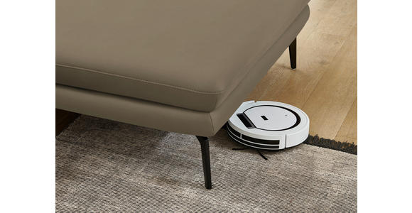 ECKSOFA in Echtleder Beige 310/180 cm - Beige/Schwarz, Design, Leder/Metall (310/180cm) - Dieter Knoll