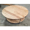 COUCHTISCH Akazie massiv 80/40/80 cm rund Schwarz, Akaziefarben  - Schwarz/Akaziefarben, Design, Holz/Metall (80/40/80cm) - Carryhome