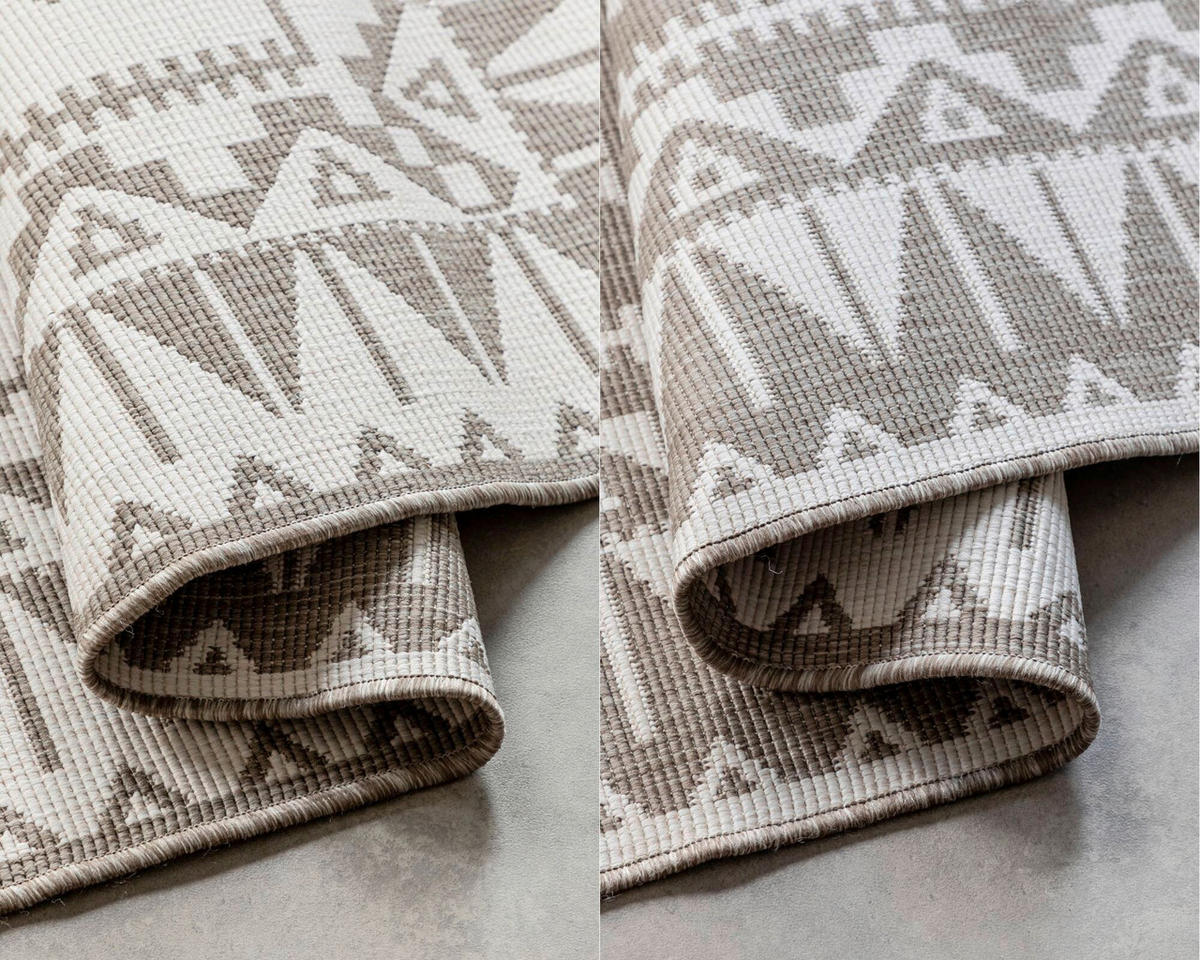 OUTDOORTEPPICH 160/230/230 cm Gemini Weiß, Cappuccino  - Weiß/Cappuccino, Design, Kunststoff/Textil (160/230/230cm) - Elle Decoration