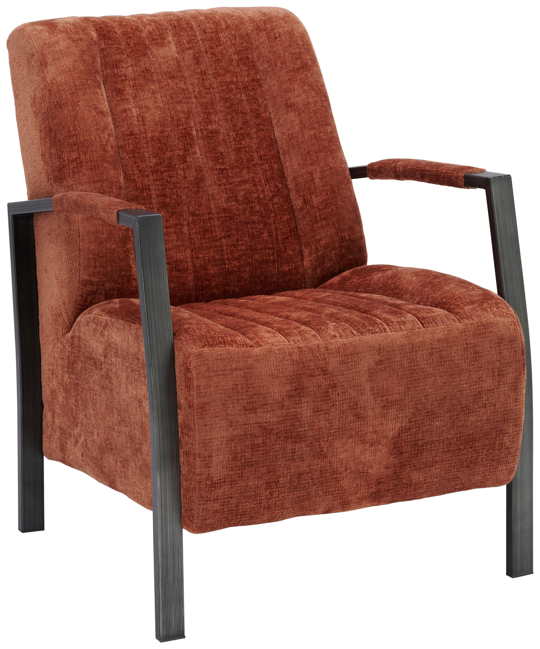 FOTEL - vörösesbarna/fekete, Design, textil/fém (65/83/80cm) - Ambia Home