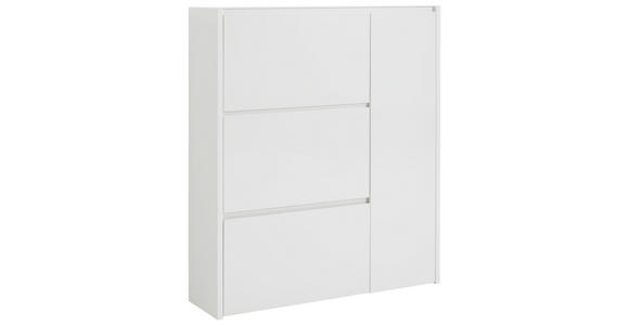 SCHUHSCHRANK 99,7/113,7/28 cm - Weiß, Design, Glas/Holzwerkstoff (99,7/113,7/28cm) - Voleo