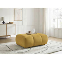 HOCKER FUJI  Leinenoptik Gelb  - Gelb/Schwarz, MODERN, Kunststoff/Textil (112/44/80cm)