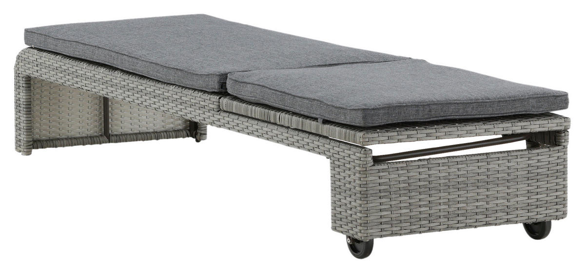 SONNENLIEGE 60/32/196 cm  - Grau, KONVENTIONELL, Kunststoff/Textil (60/32/196cm) - Gardenson